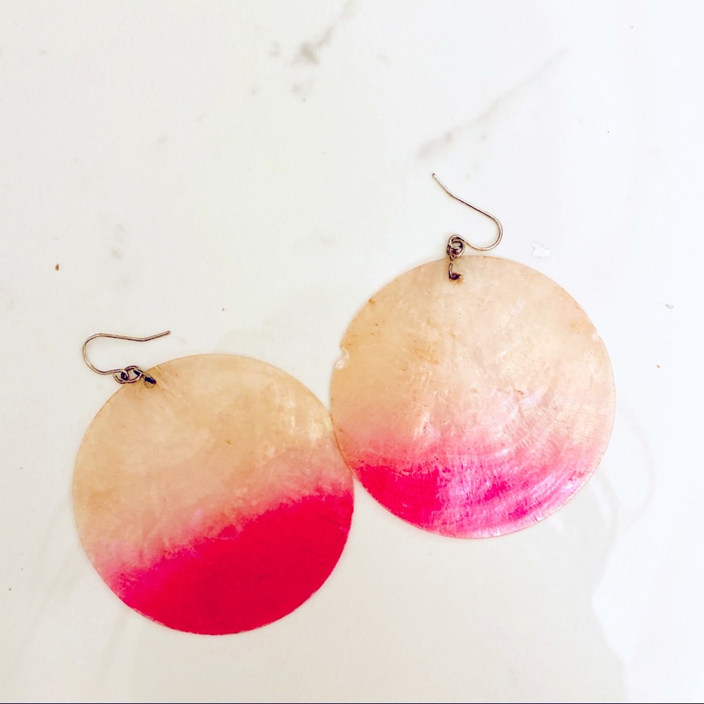 Forever 21 Pink Cream Ombré Circle Earrings